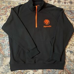 Jagermeister Black and Orange Zip Up Sweater
